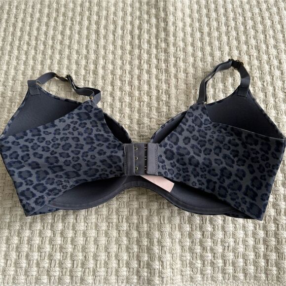 Victoria's Secret Leopard Print Underwire Bra 34DDD Padded Adjustable Straps - Picture 2 of 9